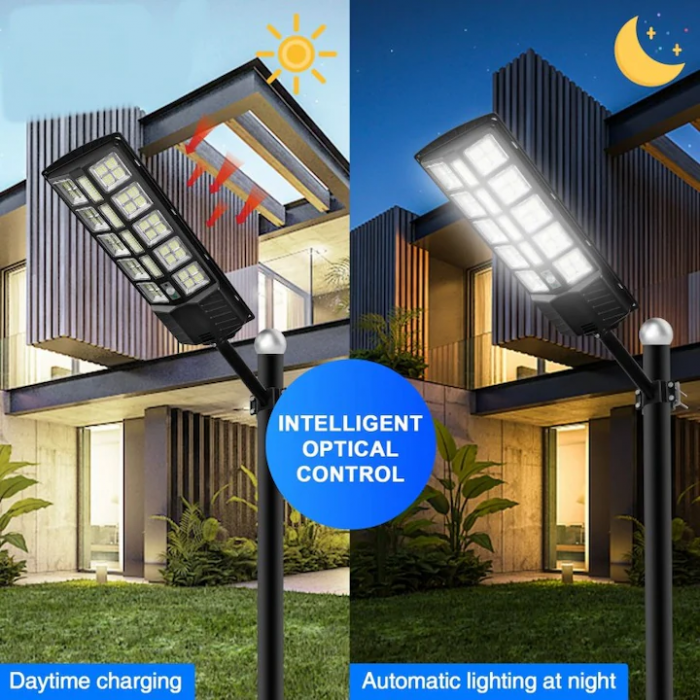 Lampa stradala solara integrata cu telecomanda, Putere - 300 W, culoare negru engross [2]