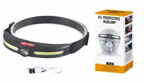 Lanternă frontală LED reîncărcabilă, 8000 lm, 4 moduri, rotire 90°, bandă reglabilă engross [1]