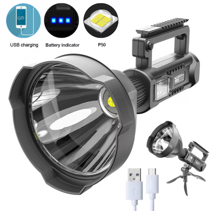 Lanterna LED portabila cu trepied, functie de Powerbank, incarcare USB, 4 moduri de iluminare, Waterproof-engross [8]
