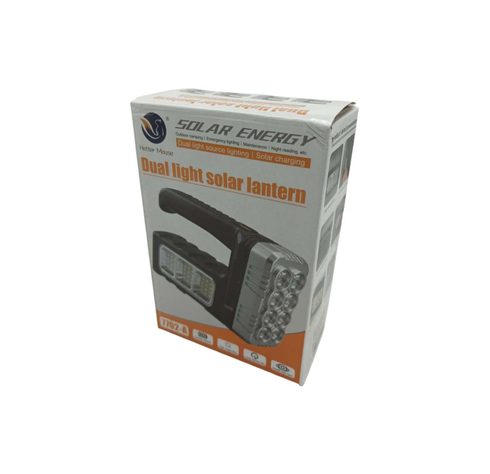 Lanternă Solară Reîncărcabilă 7702A-1, LED de Urgență, Încărcare USB & Solară, Lumină Laterală, 3 Moduri, Portabilă engross [2]