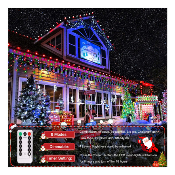 Lumini LED Crăciun cu Baterii & Telecomandă – 5/10m, Impermeabil IP44, 8 Moduri de Iluminare, Interior/Exterior [8]