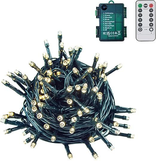 Lumini LED Crăciun cu Baterii & Telecomandă – 5/10m, Impermeabil IP44, 8 Moduri de Iluminare, Interior/Exterior [4]