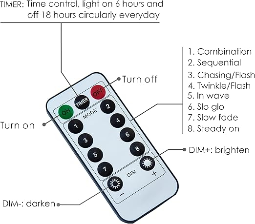 Lumini LED Crăciun cu Baterii & Telecomandă – 5/10m, Impermeabil IP44, 8 Moduri de Iluminare, Interior/Exterior [3]