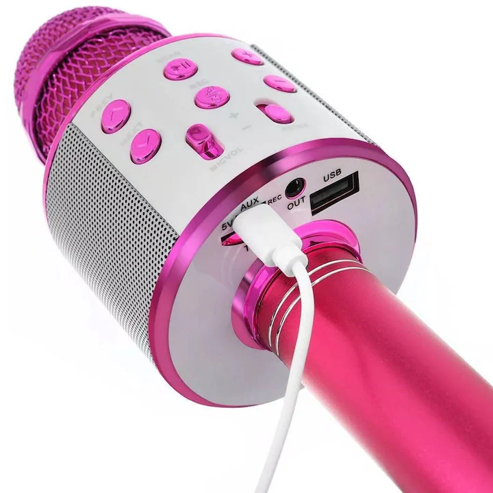 Microfon Karaoke Wireless cu Boxă Bluetooth – Sunet Puternic, Design Compact, Efecte Echo și Bass Ajustabil engross [19]