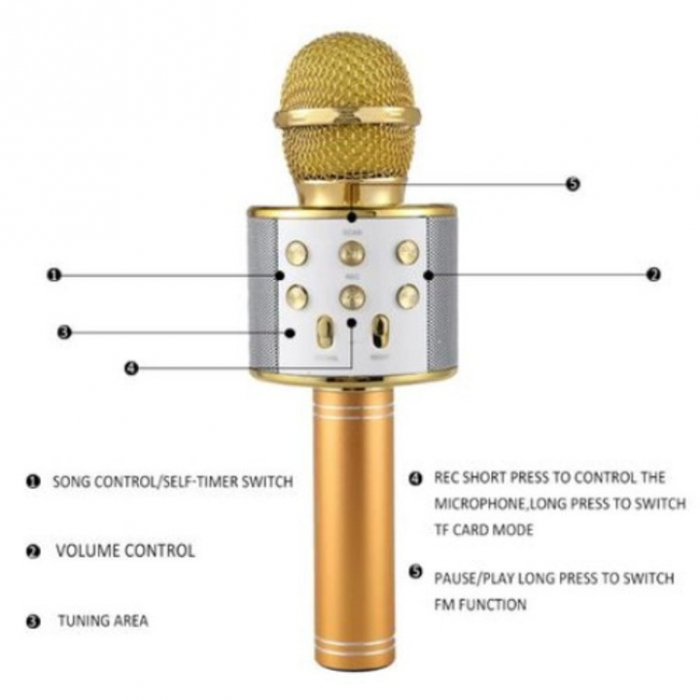 Microfon Karaoke Wireless cu Boxă Bluetooth – Sunet Puternic, Design Compact, Efecte Echo și Bass Ajustabil engross [25]