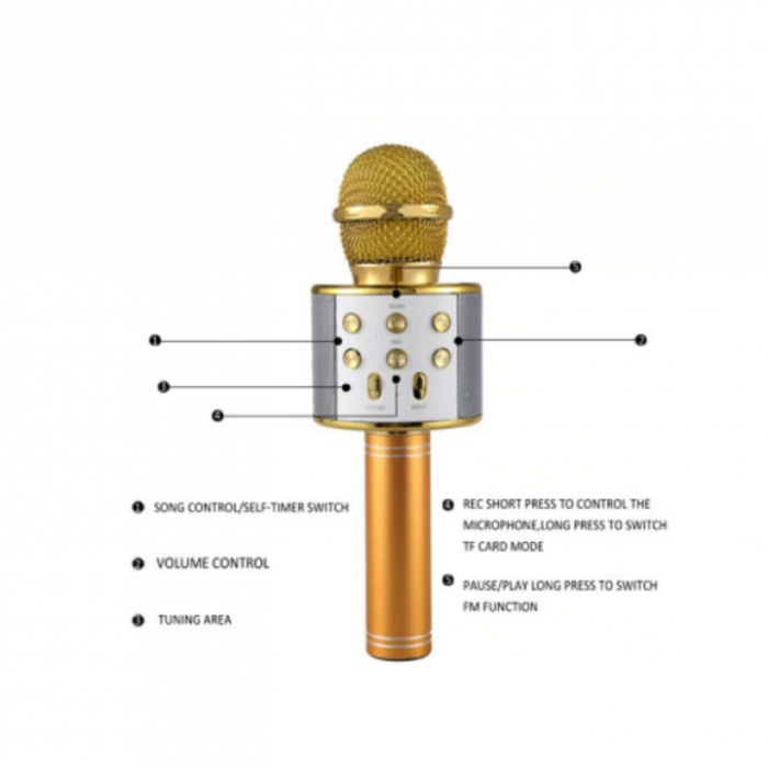 Microfon Karaoke Wireless cu Boxă Bluetooth – Sunet Puternic, Design Compact, Efecte Echo și Bass Ajustabil engross [21]
