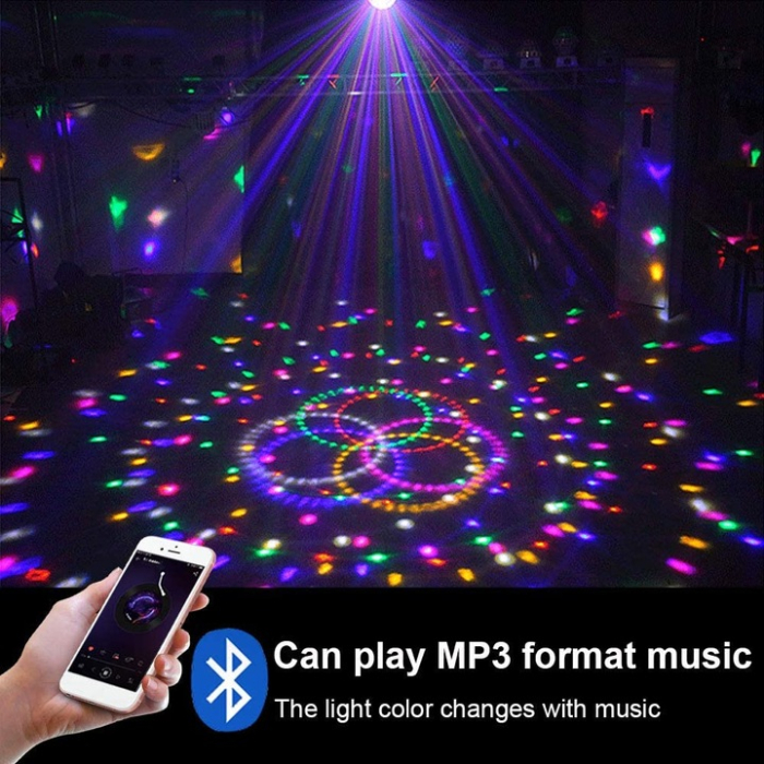 Minge Proiector glob Disco cu Senzor Sunet, 6 LED-uri RGB, Telecomandă, MP3 & Bluetooth – Efecte Luminoase Profesionale engross [3]
