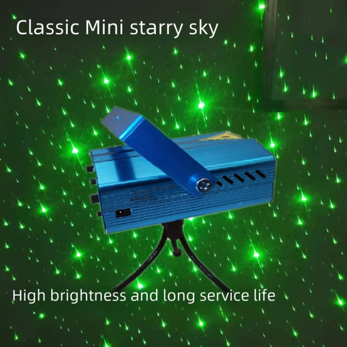 Mini Laser Show Compact – Lumină Verde 50mW și Roșie 100mW, 4 Butoane Control, Albastru engross [4]