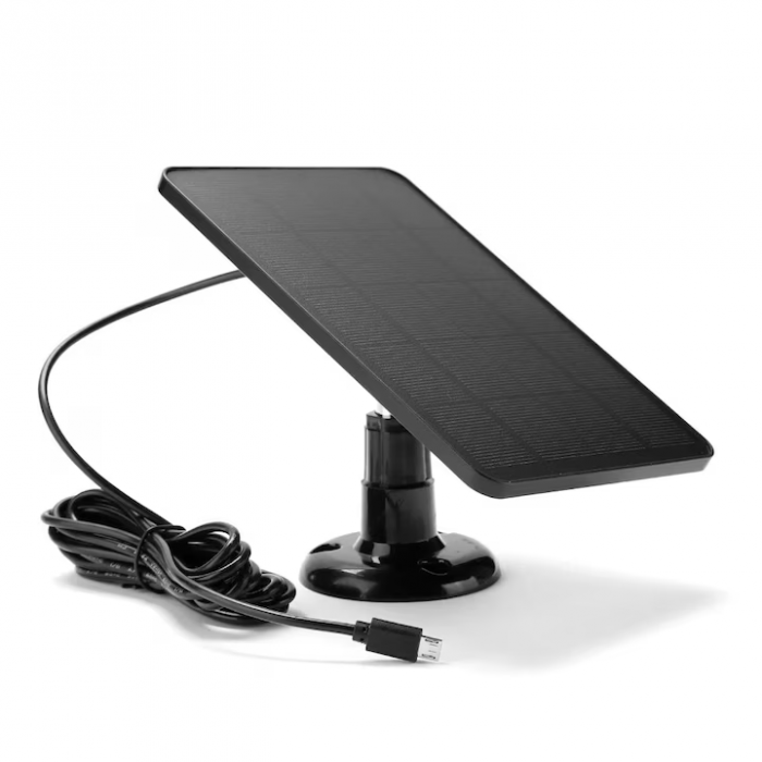 Panou solar fotovoltaic, 10W, 5V, portabil, pentru camere și încărcare telefon, cablu 3m, conector micro-USB și adaptor Type-C, rezistent la apă, negru, 175x120 mm engross [2]