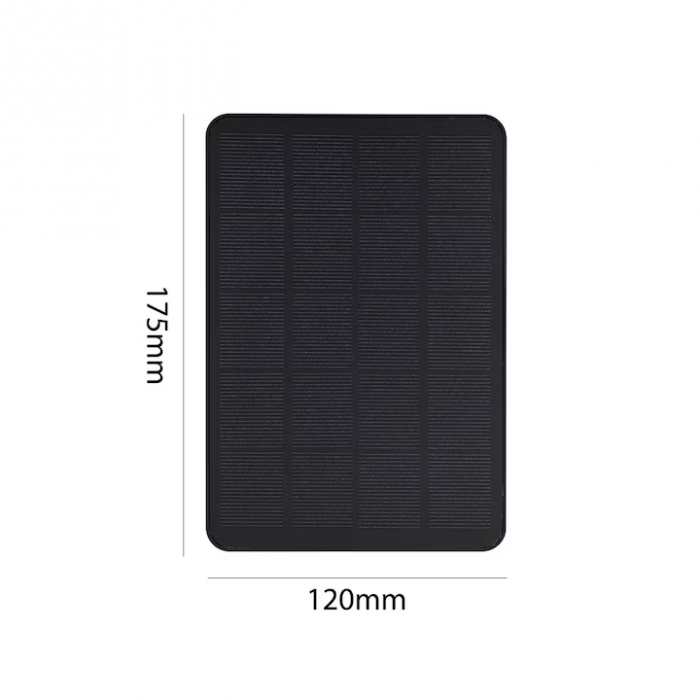 Panou solar fotovoltaic, 10W, 5V, portabil, pentru camere și încărcare telefon, cablu 3m, conector micro-USB și adaptor Type-C, rezistent la apă, negru, 175x120 mm engross [6]
