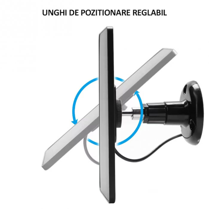 Panou solar fotovoltaic, 10W, 5V, portabil, pentru camere și încărcare telefon, cablu 3m, conector micro-USB și adaptor Type-C, rezistent la apă, negru, 175x120 mm engross [4]