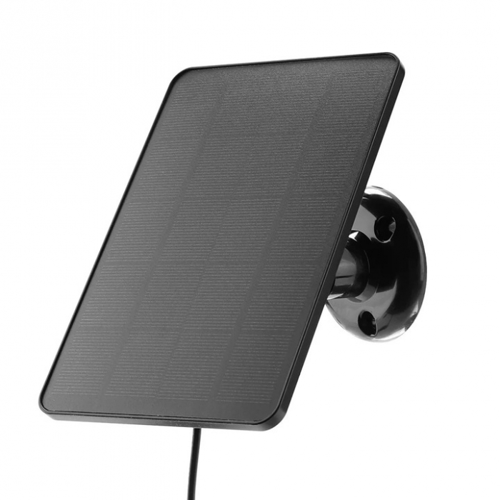 Panou solar fotovoltaic, 10W, 5V, portabil, pentru camere și încărcare telefon, cablu 3m, conector micro-USB și adaptor Type-C, rezistent la apă, negru, 175x120 mm engross [11]