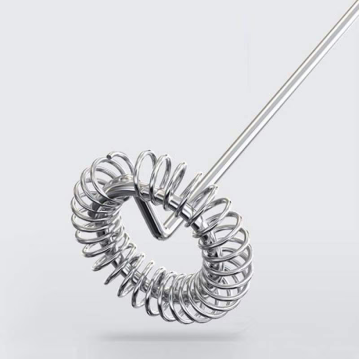 Mixer electric pentru spumă de lapte cu suport vertical, motor puternic, oțel inoxidabil, pentru lapte cald/rece, alimentare baterii AA, negru [2]