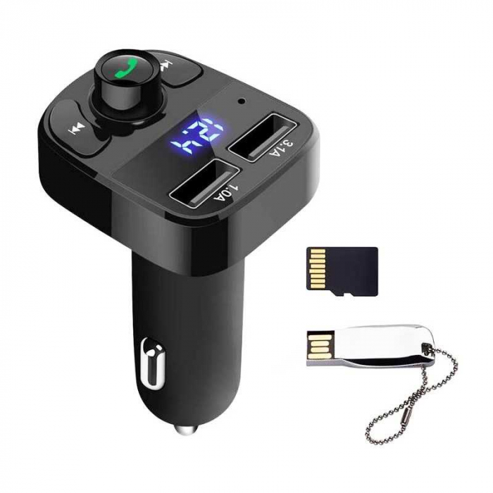 Modulator Auto X8, Bluetooth cu 2 x USB (3.1A) și Voltmetru engross [3]