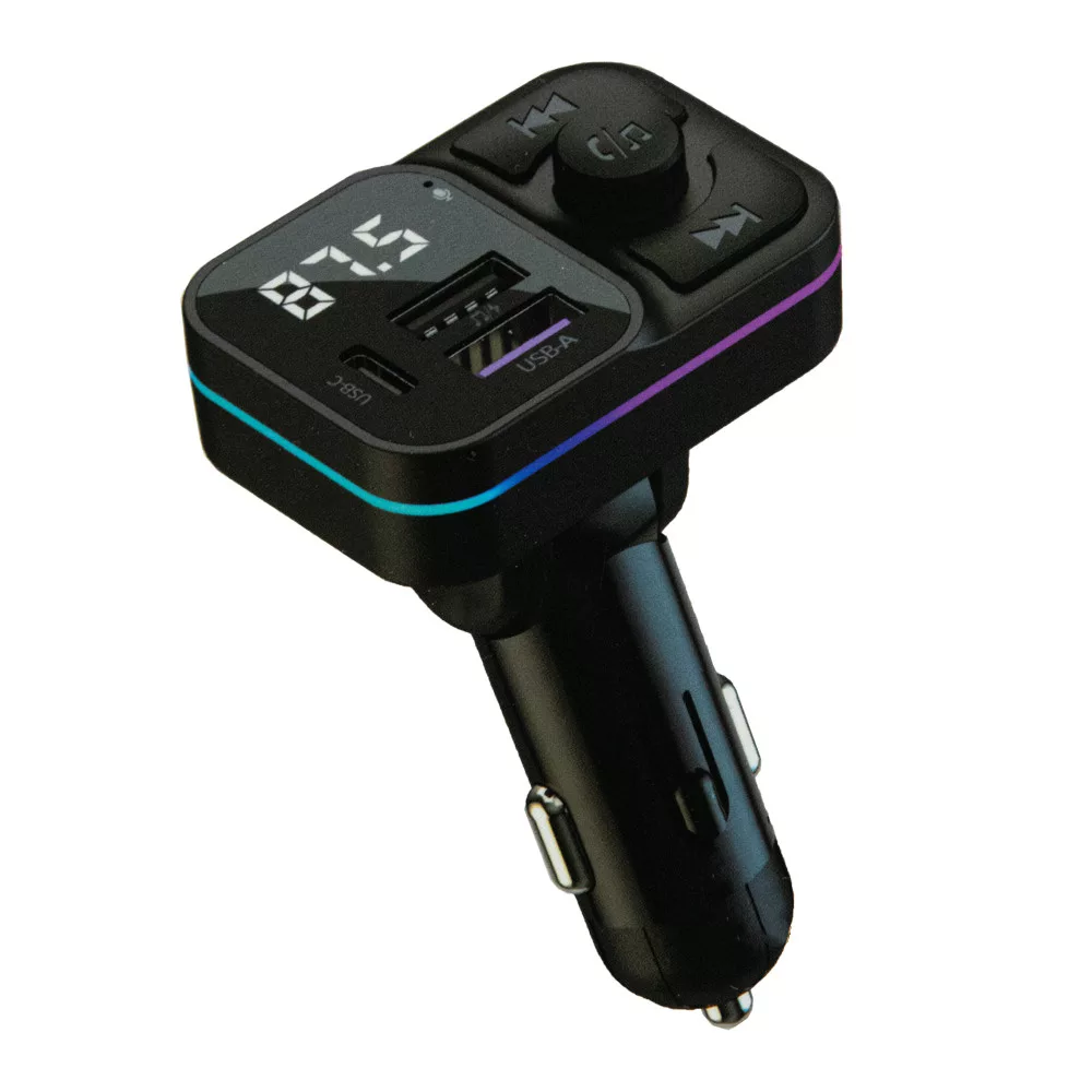 Modulator FM auto C46, USB-C + 2xUSB, LCD, LED, Hands-Free, 12–24V engross [1]