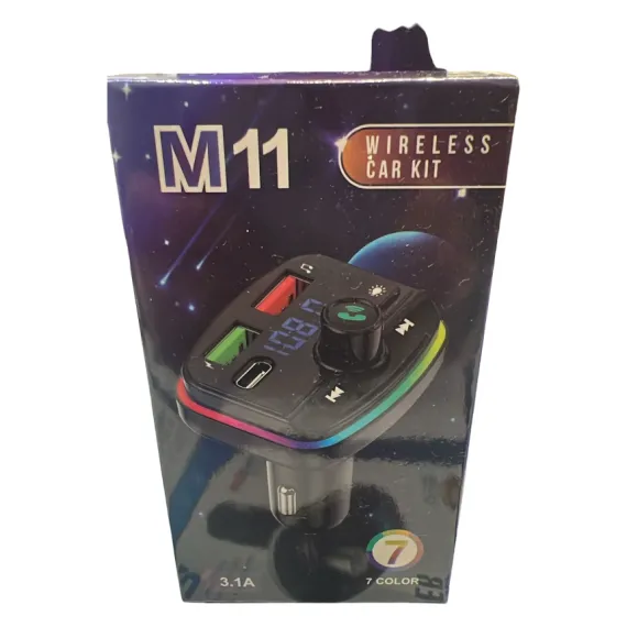 Modulator FM Auto M11 cu Bluetooth, Hands-free, Încărcare Rapidă 3.1A, LCD Albastru, USB/TF, Compatibil Universal engross [6]