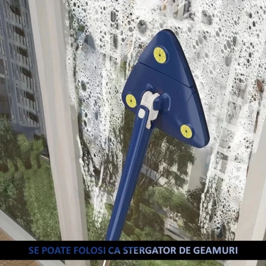 Mop Multifuncțional Triunghiular 360° cu Mâner Telescopic – Pentru Suprafețe Uscate și Umede engross [6]