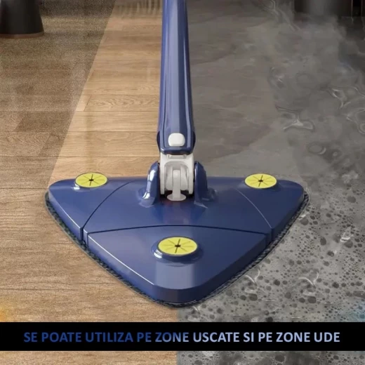Mop Multifuncțional Triunghiular 360° cu Mâner Telescopic – Pentru Suprafețe Uscate și Umede engross [3]