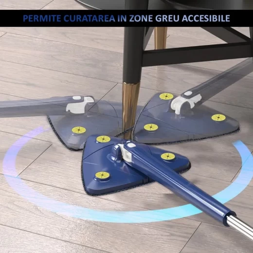 Mop Multifuncțional Triunghiular 360° cu Mâner Telescopic – Pentru Suprafețe Uscate și Umede engross [9]