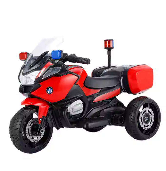 Motocicleta electrica de politie pentru copii intre 3-7 ani, 3 roti, 2x motor 380 V, 88*55*40cm engross [1]