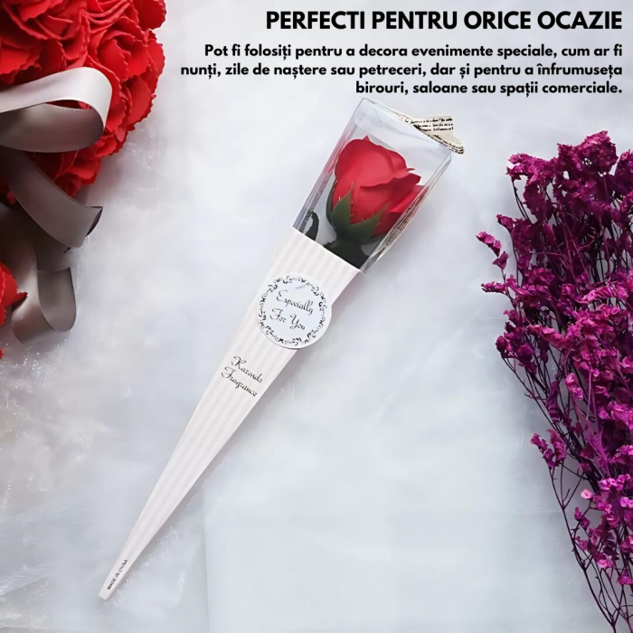 Pachet cu 12 Trandafiri de sapun parfumati, ambalati individual, Multicolor, engross [3]