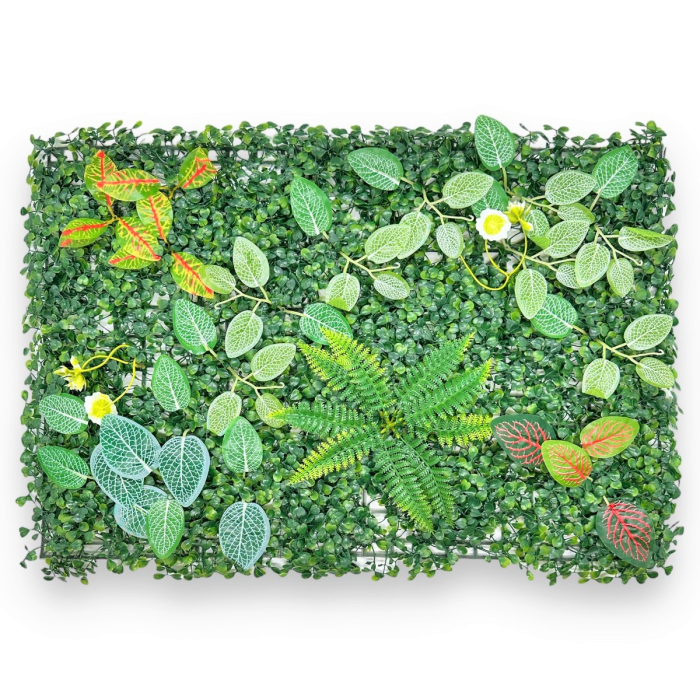 Panou verdeață artificială decorativă 60×40 cm, design realist și elegant, pentru decor interior, montaj ușor pe perete [1]