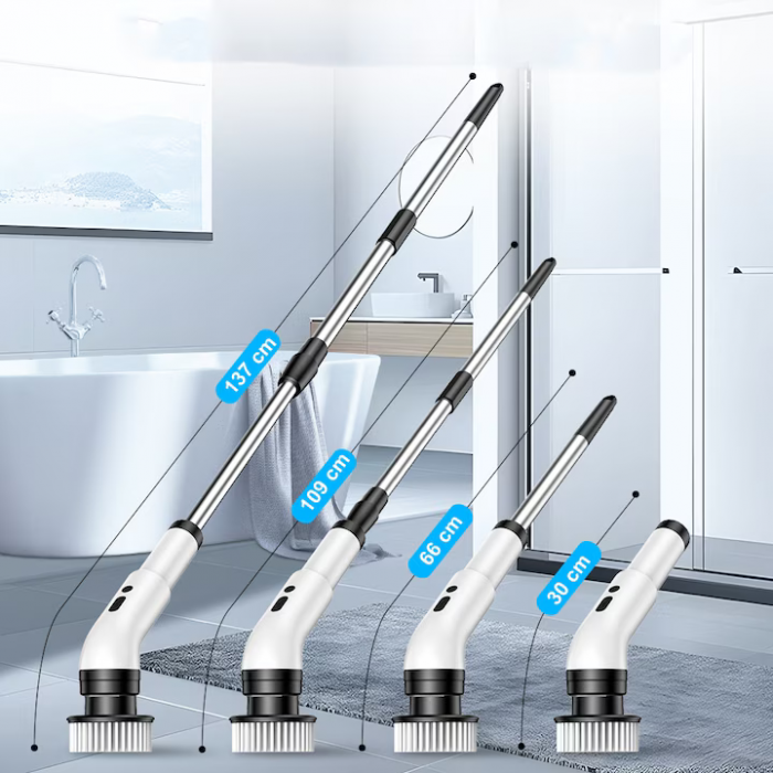 Perie Electrică Rotativă Multifuncțională cu 9 Capete, 2 Viteze și Mâner Extensibil 137 cm – Vânzare engros [13]