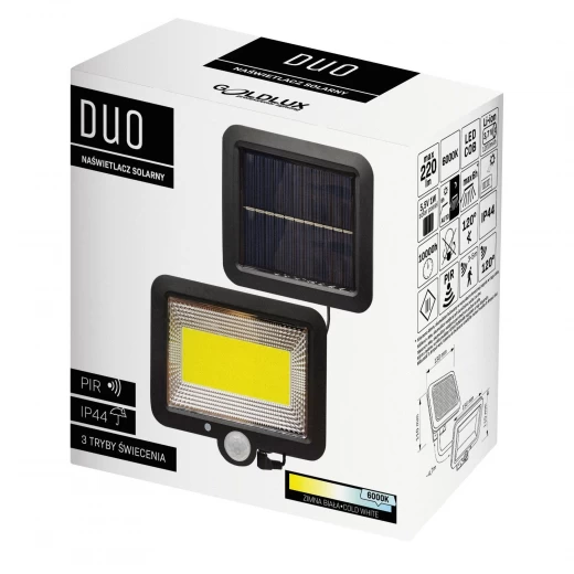 Proiector LED Solar Duo 220 lm, Lumină Rece, Senzor Mișcare, IP44 engross [3]