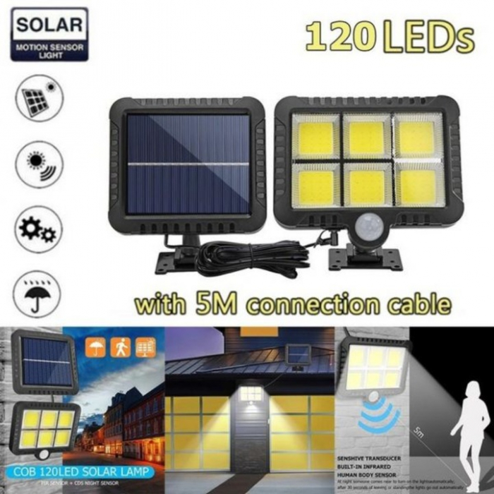 Proiector LED Solar Duo 220 lm, Lumină Rece, Senzor Mișcare, IP44 engross [6]