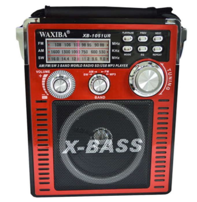 Radio AM/FM, Bluetooth, SW, AUX, antena, 220 V, MP3, Slot Card SD, USB, Rosu X-1052S engross [1]
