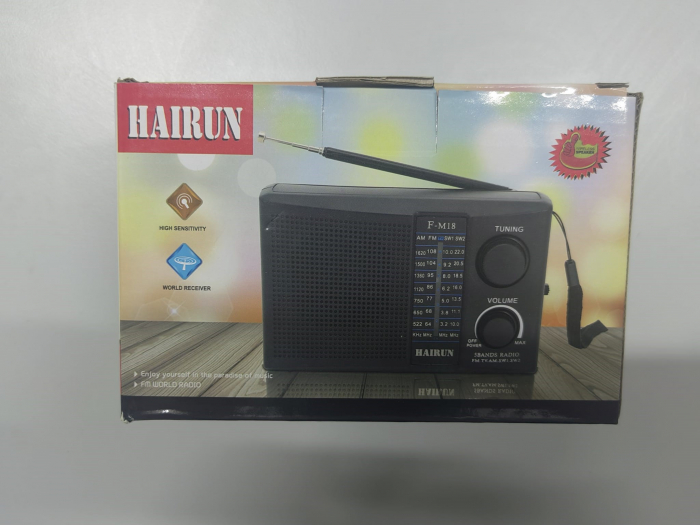 Radio portabil cu lanterna, F-M18, Bluetooth, FM/AM/SW, negru engross [5]