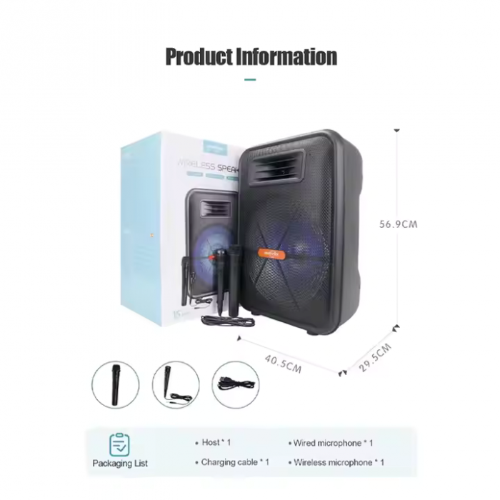 Boxă portabilă GTS-1882, 35W, baterie 1800 mAh, multifuncțională cu FM, TWS și lanternă engross [4]