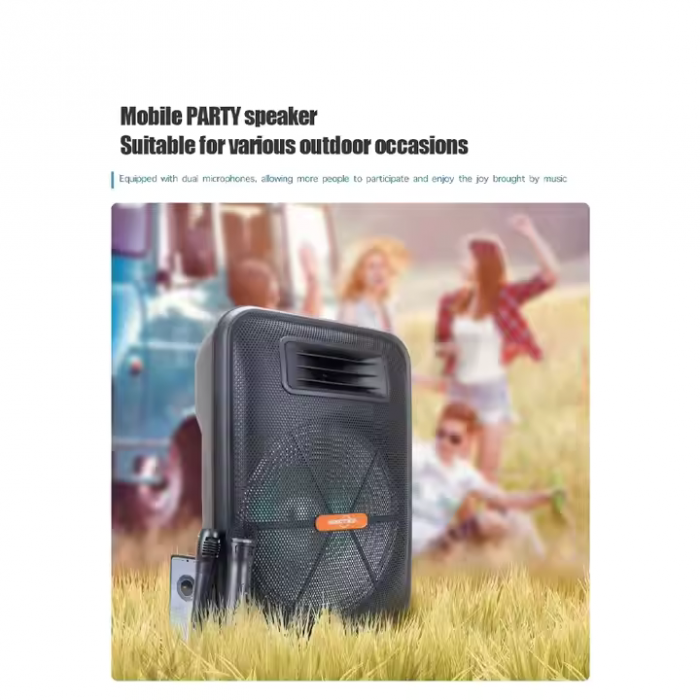 Boxă portabilă GTS-1882, 35W, baterie 1800 mAh, multifuncțională cu FM, TWS și lanternă engross [2]