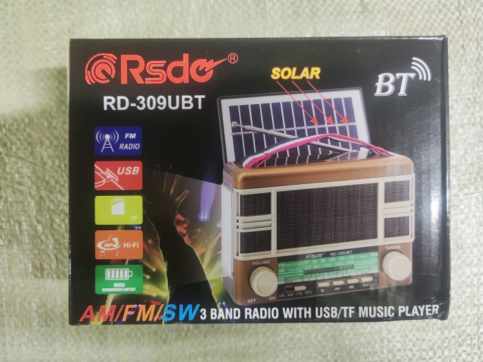 Radio Portabil Multifuncțional KTF-1428 FM/AM/SW, Bluetooth, Panou Solar, USB/TF, Lanternă, Design Retro engross [8]