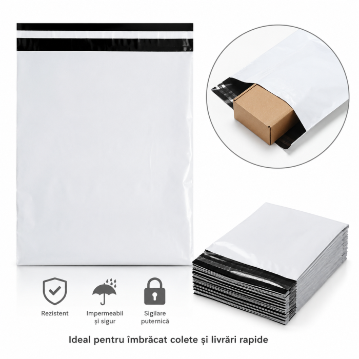 Plic pentru curierat 60x 75 + 5 cm, 100 microni, autoadeziv, gri, interior negru - express21 [2]