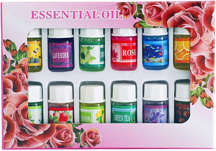 Set 12 uleiuri esențiale, 12 x 3 ml, Trandafir, Lămâie, Iasomie, Lavandă, Portocală dulce, Arbore de ceai, Pure, Naturale, Vegane [5]