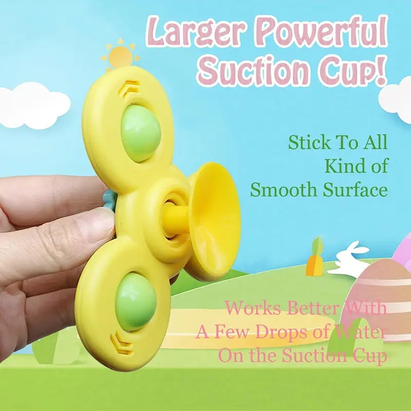 Set 3 Jucării Interactive cu Ventuză pentru Bebelusi Steluta/Crab/Caracatita, Spinner Senzorial, Culori Vii, ABS Sigur, 1-2 Ani engross [2]