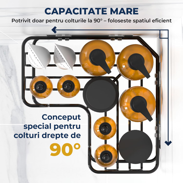 Set 5 Rafturi de Duș Elindor, Etajeră Colț cu Adeziv, Suport Sapun și Prosop, 16 Cârlige, Otel Carbon Negru, Organizator Multifuncțional Baie [6]