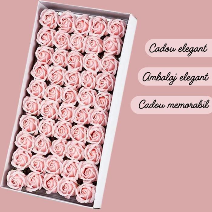 Set 50 Trandafiri din Săpun Parfumat – Mix de Culori, Aspect Real, Cadou Elegant și Aranjamente Decorative engross [5]
