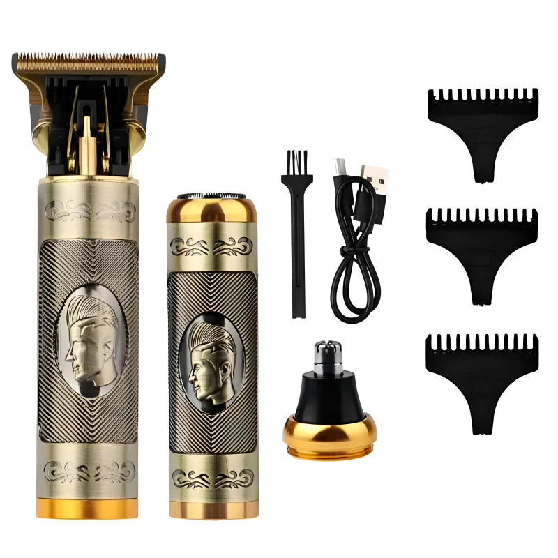 Set aparat de tuns vintage 3 in 1, Reincarcare USB, Multifunctional, Otel Inoxidabil-engross [6]