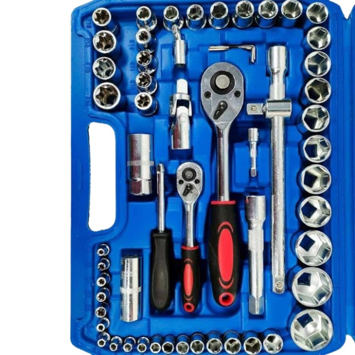 Set Chei Tubulare 108 Piese, Oțel Crom Vanadiu, Cutie Inclusă, Profesional și Versatil pentru Reparatii Auto, Mecanica și Uz Casnic [6]