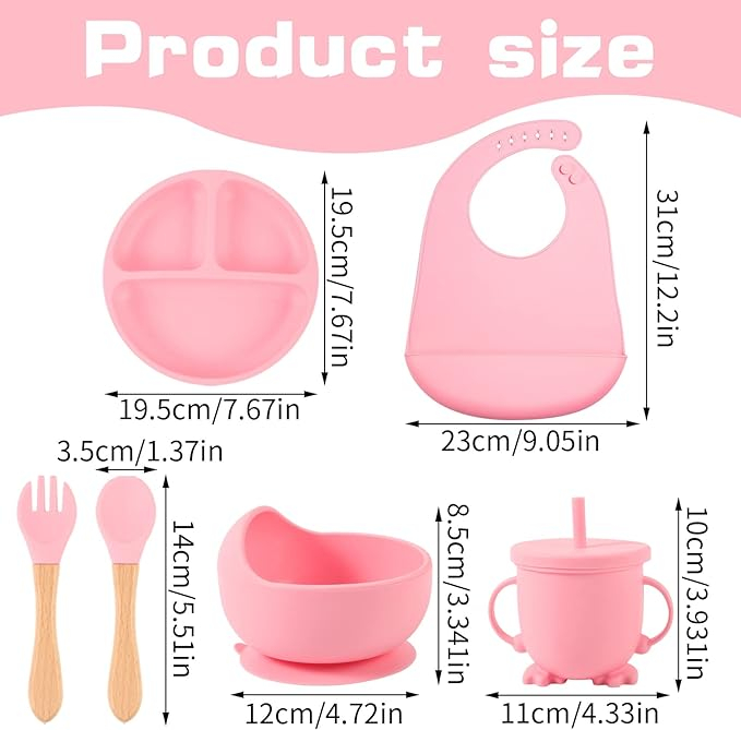 Set Hranire Bebelusi și Copii 8 piese, Silicon BPA Free, Antialergenic, Ventuze [3]