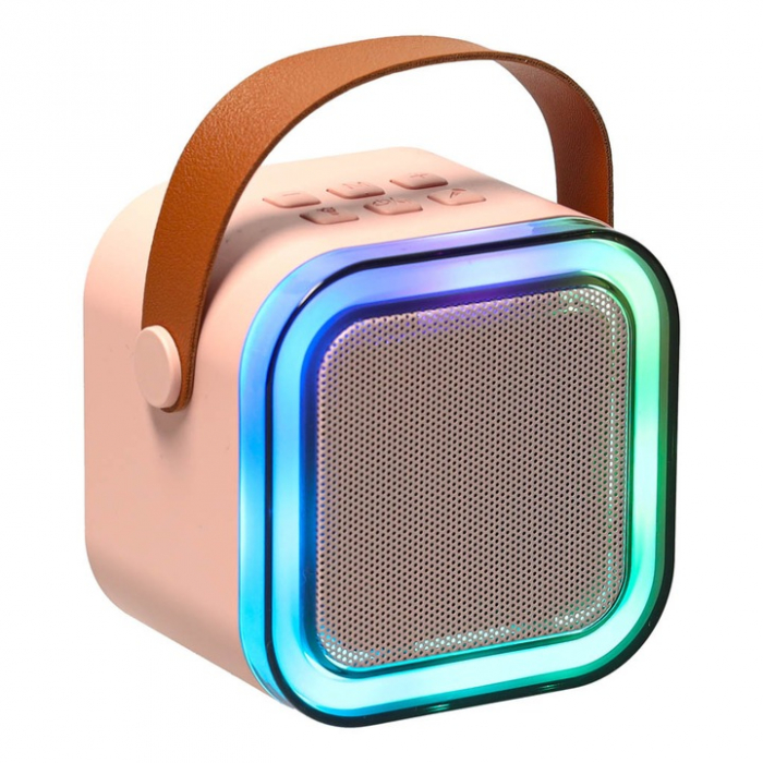 Set Karaoke cu 2 Microfoane și Boxă Portabilă Roz, 6W engross [12]