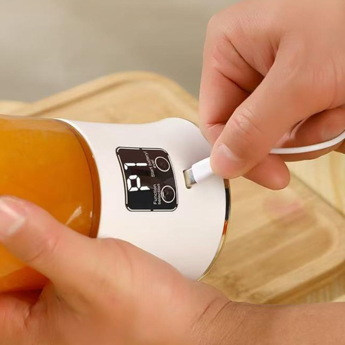 Storcător de fructe portabil, multifuncțional, 600 ml, baterie 1500 mAh, încărcare USB Type-C, zdrobire rapidă, cană dublă utilizare, iluminare LED [6]