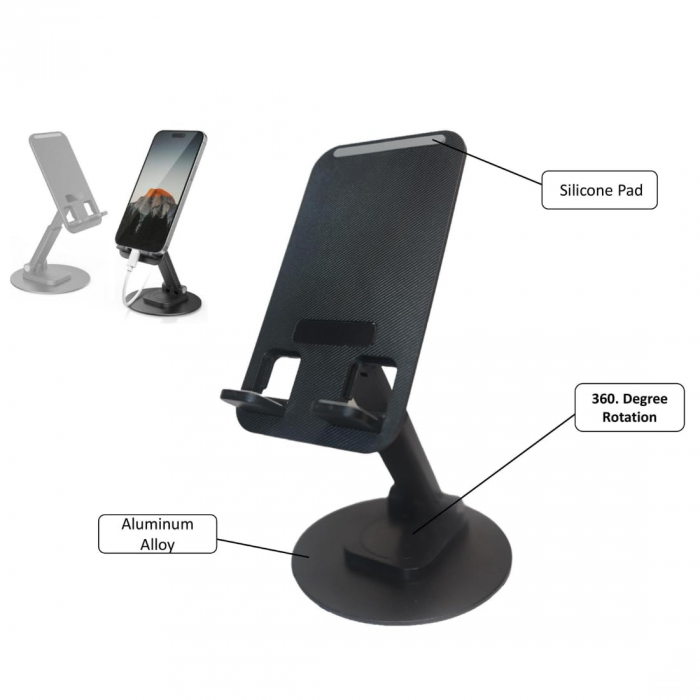Suport Telefon Pliabil Reglabil 360° – Compatibil Universal, Portabil engross [4]