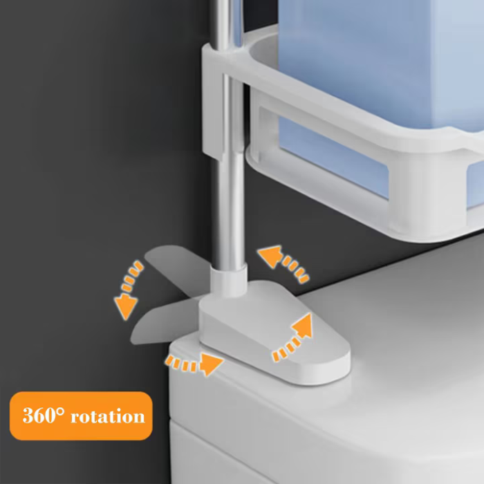 Suport Toaletă și Organizator de Baie, Alb, 40x30x5 cm, Plastic Rezistent la Apă, Set cu 4 Cârlige Detașabile, Instalare Fără Unelte [3]