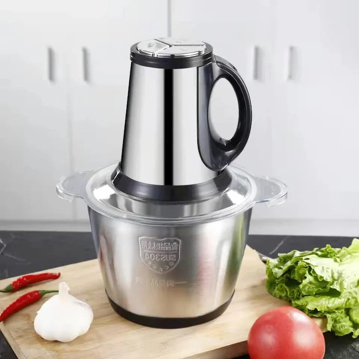 Tocator Electric 3L,Multifuncțional  cu 4 Lame din Inox, 2 Viteze și Bol din Oțel Inoxidabil engross [15]