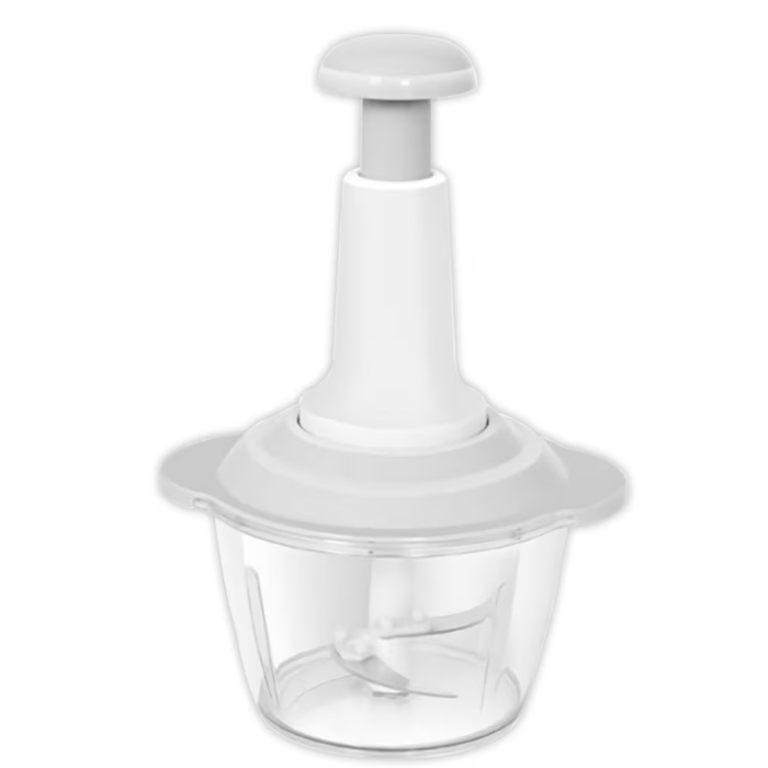 Tocător Manual Legume și Fructe – Inox, 1,5L, Alb, 3 Lame, Operare Push, Versatil pentru Salate, Pesto și Hummus [3]