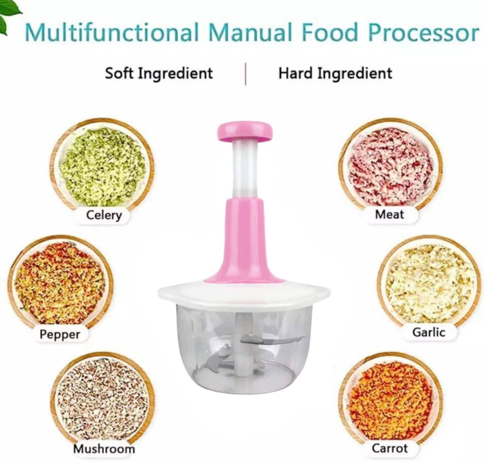 Tocător manual multifuncțional 2L, chopper pentru legume, fructe, nuci și carne, lame inox, utilizare rapidă, sigură și ușor de curățat [6]
