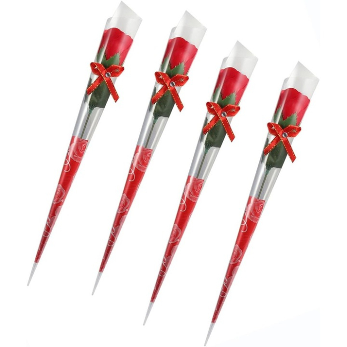 Trandafir din Săpun parfumat, cu Tulpină Lungă (36–38 cm), Culoare Vie, Decor Floral, Cadou Elegant engross [5]